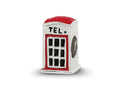 Reflections 925 Sterling Silver Enameled Telephone Booth Bead 10 x 5 mm