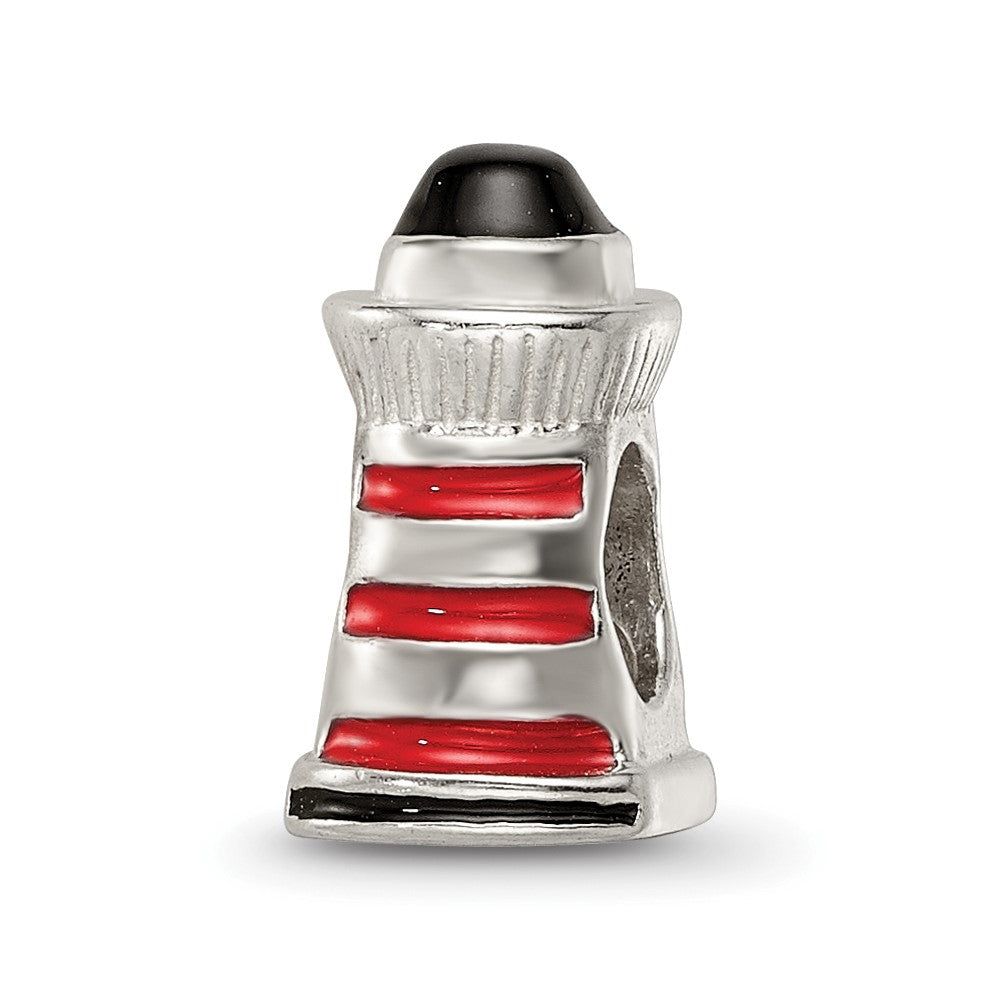 Reflections 925 Sterling Silver Enameled Lighthouse Bead 11 x 6 mm