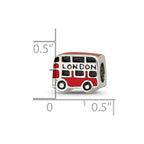 Reflections 925 Sterling Silver Enamel London Double Decker Bus Bead 7 x 9 mm