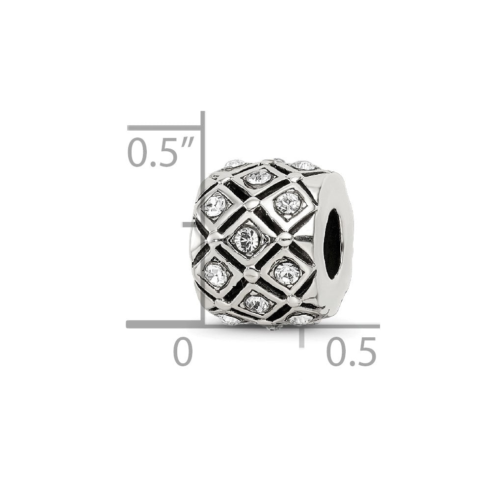 Reflections 925 Sterling Silver April Preciosa Crystal Bead 10 x 8 mm