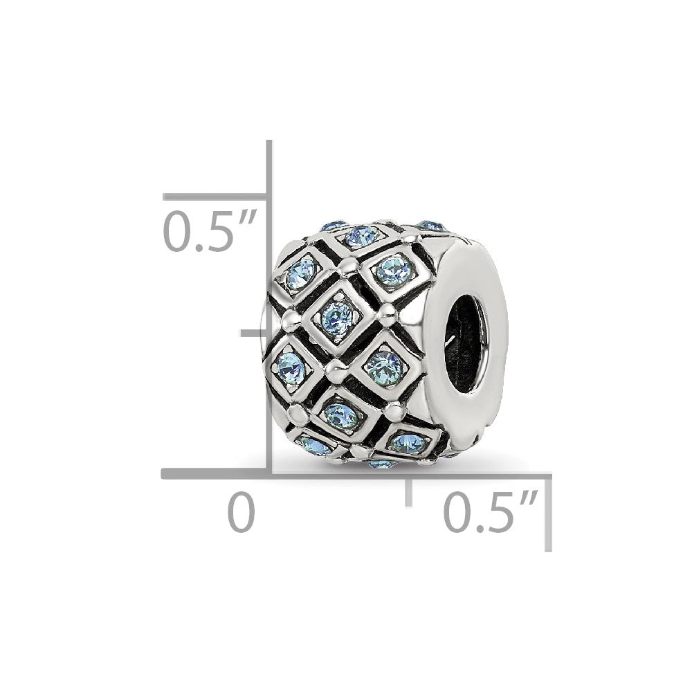 Reflections 925 Sterling Silver December Preciosa Crystal Bead 10 x 8 mm