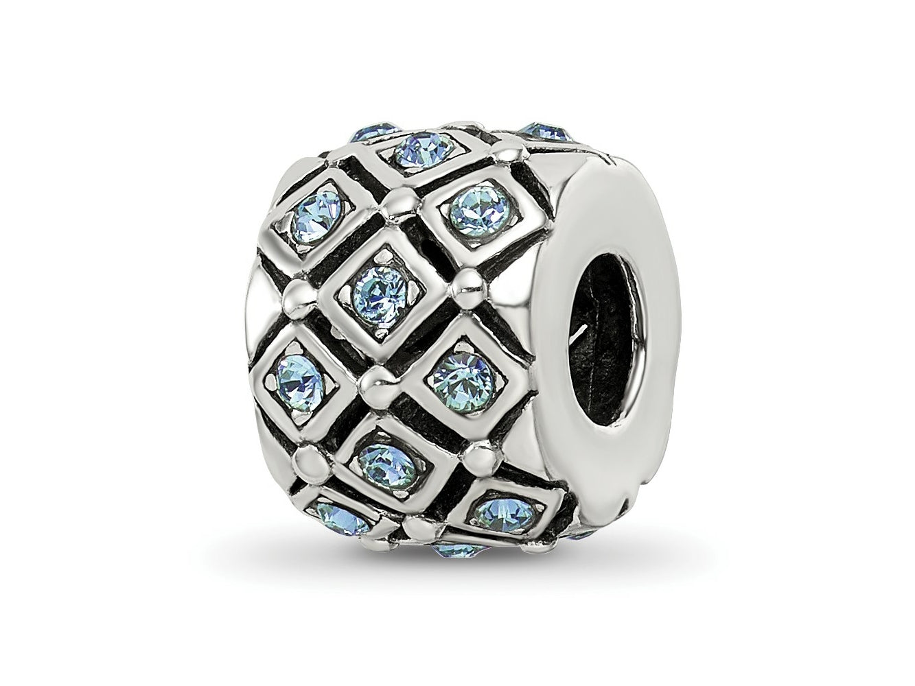 Reflections 925 Sterling Silver December Preciosa Crystal Bead 10 x 8 mm