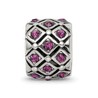 Reflections 925 Sterling Silver February Preciosa Crystal Bead 10 x 8 mm