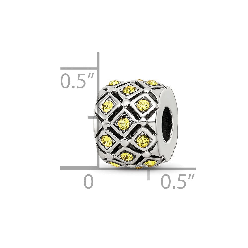 Reflections 925 Sterling Silver November Preciosa Crystal Bead 10 x 8 mm