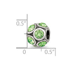 Reflections 925 Sterling Silver August Preciosa Crystal Bead 10 x 9 mm