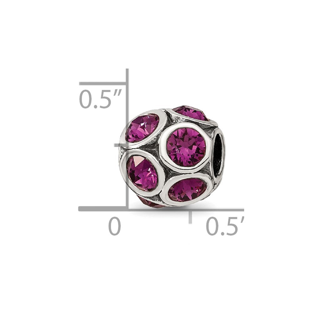 Reflections 925 Sterling Silver February Preciosa Crystal Bead 10 x 9 mm