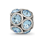 Reflections 925 Sterling Silver March Preciosa Crystal Bead 10 x 9 mm