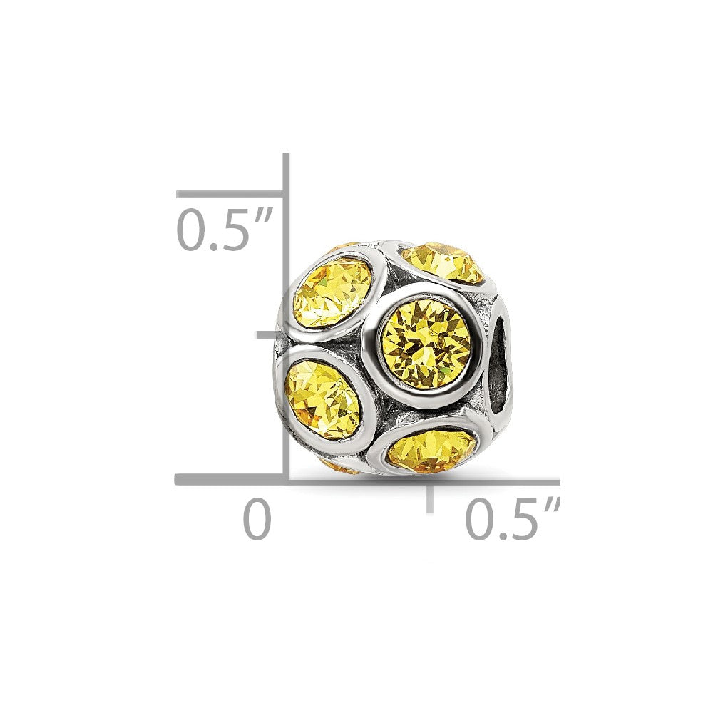 Reflections 925 Sterling Silver November Preciosa Crystal Bead 10 x 9 mm