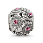 Reflections 925 Sterling Silver Pink Preciosa Crystal Flower Bead 10 x 9 mm
