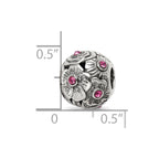Reflections 925 Sterling Silver Pink Preciosa Crystal Flower Bead 10 x 9 mm