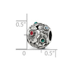 Reflections 925 Sterling Silver Multicolor Preciosa Crystal Flower Bead 10 x 9 mm