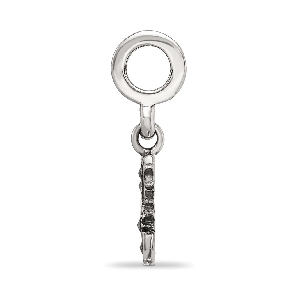 Reflections 925 Sterling Silver Marcasite Moon and Stars Dangle Bead 13 x 10 mm
