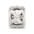 Reflections 925 Sterling Silver White Enameled Butterfly Bead 10 x 7 mm