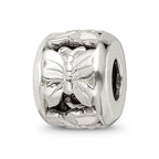 Reflections 925 Sterling Silver White Enameled Butterfly Bead 10 x 7 mm