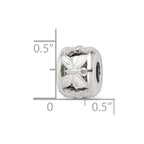 Reflections 925 Sterling Silver White Enameled Butterfly Bead 10 x 7 mm