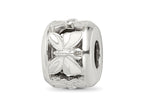Reflections 925 Sterling Silver White Enameled Butterfly Bead 10 x 7 mm