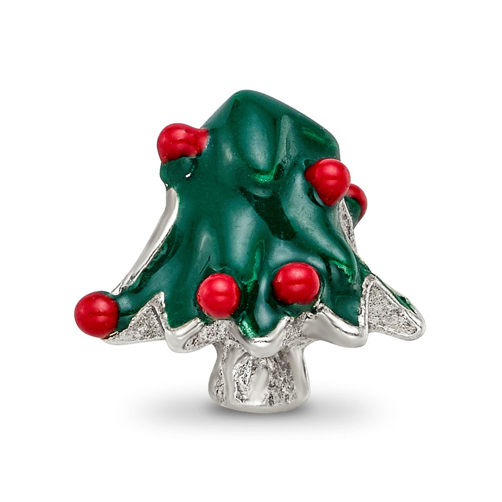 Reflections 925 Sterling Silver Enameled Christmas Tree Bead 10 x 10 mm