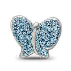Reflections 925 Sterling Silver Blue Preciosa Crystal Butterfly Bead 9 x 11 mm