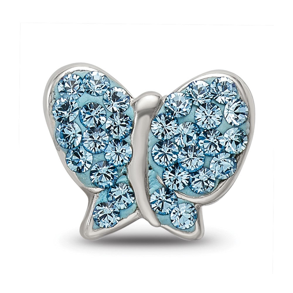 Reflections 925 Sterling Silver Blue Preciosa Crystal Butterfly Bead 9 x 11 mm