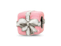 Reflections 925 Sterling Silver Pink and White Enameled Present Bead 8 x 9 mm