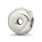 Reflections 925 Sterling Silver Enameled Donut with Sprinkles Bead 10 x 10 mm