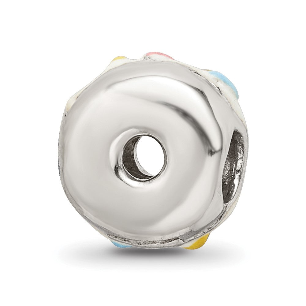Reflections 925 Sterling Silver Enameled Donut with Sprinkles Bead 10 x 10 mm