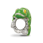 Reflections 925 Sterling Silver Enameled Lizard on Log Bead 10 x 11 mm