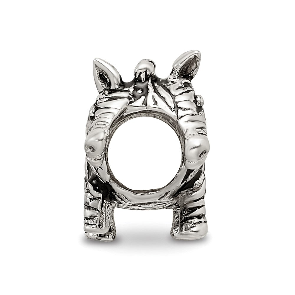 Reflections 925 Sterling Silver Enameled Zebra Bead 12 x 15 mm