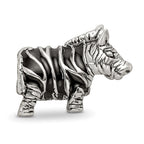 Reflections 925 Sterling Silver Enameled Zebra Bead 12 x 15 mm