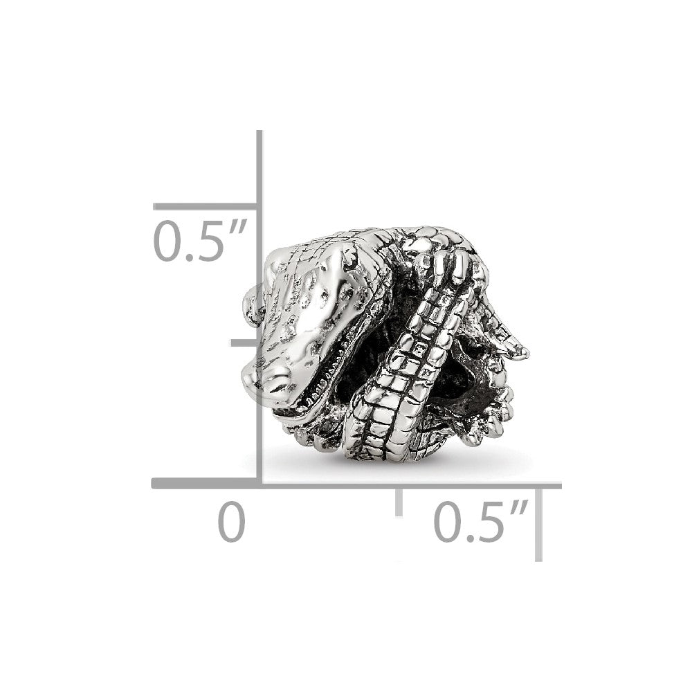Reflections 925 Sterling Silver Alligator Bead 12 x 11 mm
