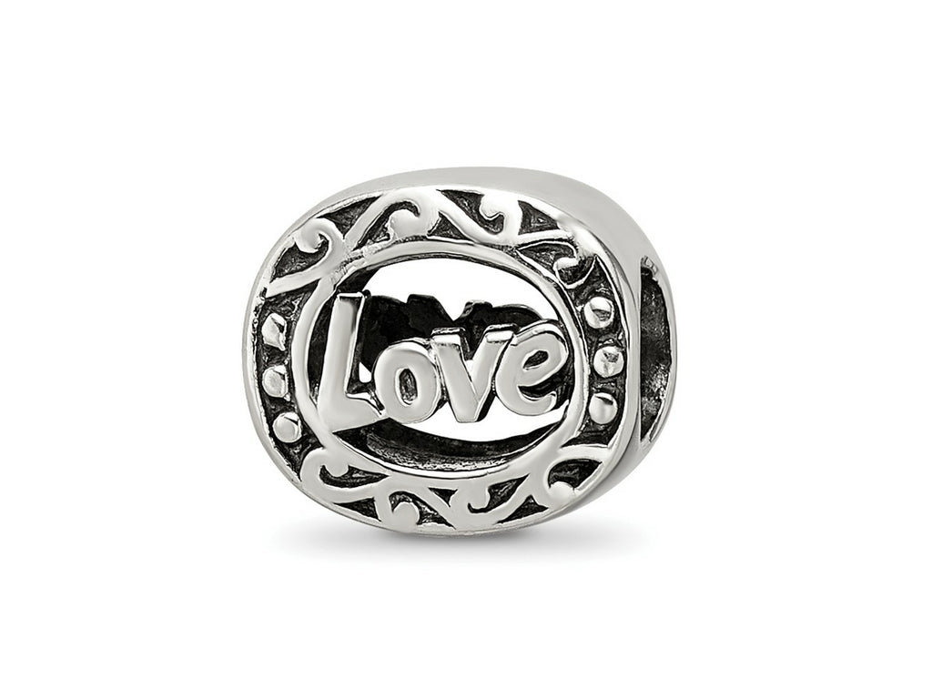 Reflections 925 Sterling Silver Love Bead 9 x 10 mm