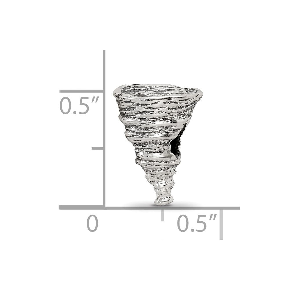 Reflections 925 Sterling Silver Tornado Bead 11 x 8 mm