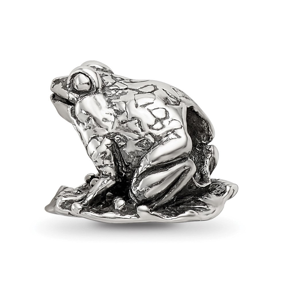 Reflections 925 Sterling Silver Frog on Lily Pad Bead 10 x 10 mm
