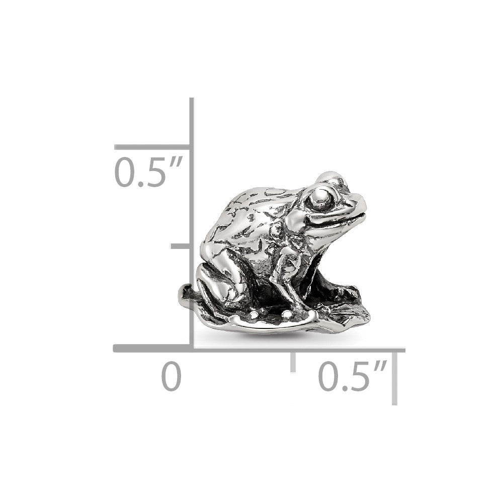 Reflections 925 Sterling Silver Frog on Lily Pad Bead 10 x 10 mm