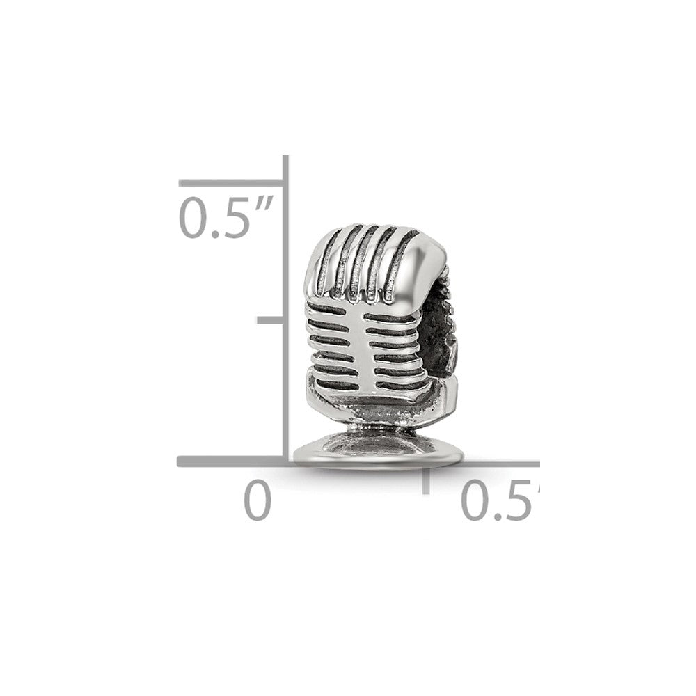 Reflections 925 Sterling Silver Microphone Bead 11 x 8 mm