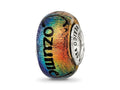 Reflections 925 Sterling Silver Cozumel Orange Dichroic Glass Bead 12 x 9 mm