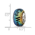 Reflections 925 Sterling Silver Key West Orange Dichroic Glass Bead 12 x 9 mm