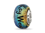 Reflections 925 Sterling Silver Key West Orange Dichroic Glass Bead 12 x 9 mm