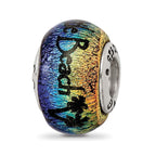 Reflections 925 Sterling Silver Myrtle Beach Orange Dichroic Glass Bead 12 x 9 mm