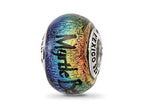 Reflections 925 Sterling Silver Myrtle Beach Orange Dichroic Glass Bead 12 x 9 mm