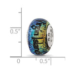 Reflections 925 Sterling Silver Virgin Islands Orange Dichroic Glass Bead 12 x 9 mm