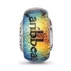 Reflections 925 Sterling Silver Caribbean Orange Dichroic Glass Bead 12 x 9 mm