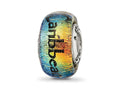 Reflections 925 Sterling Silver Caribbean Orange Dichroic Glass Bead 12 x 9 mm