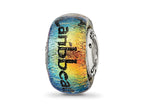 Reflections 925 Sterling Silver Caribbean Orange Dichroic Glass Bead 12 x 9 mm