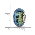 Reflections 925 Sterling Silver Jamaica Orange Dichroic Glass Bead 12 x 9 mm
