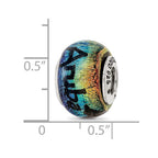 Reflections 925 Sterling Silver Aruba Orange Dichroic Glass Bead 12 x 9 mm