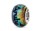 Reflections 925 Sterling Silver Aruba Orange Dichroic Glass Bead 12 x 9 mm