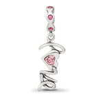 Reflections 925 Sterling Silver Crystals LOVE Dangle Bead 27 x 9 mm