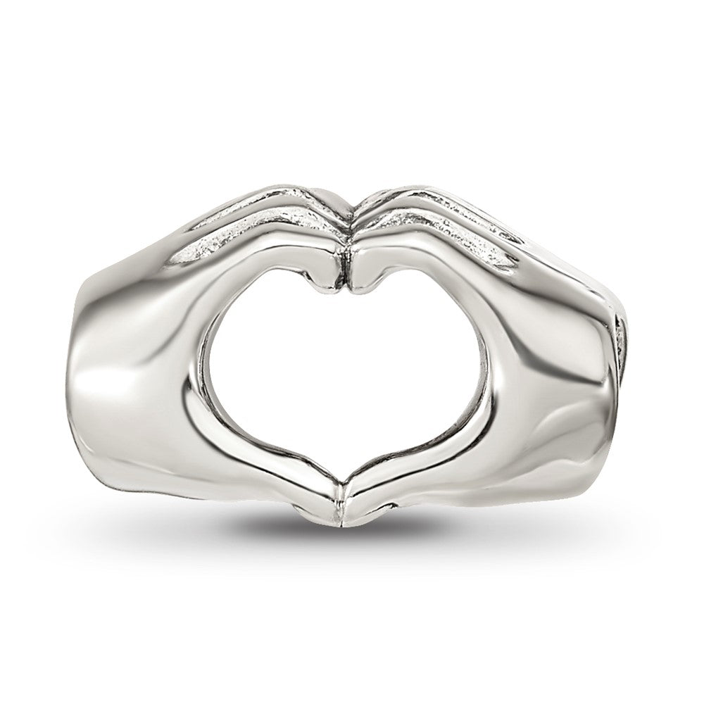 Reflections 925 Sterling Silver Heart Hands Bead 9 x 14 mm