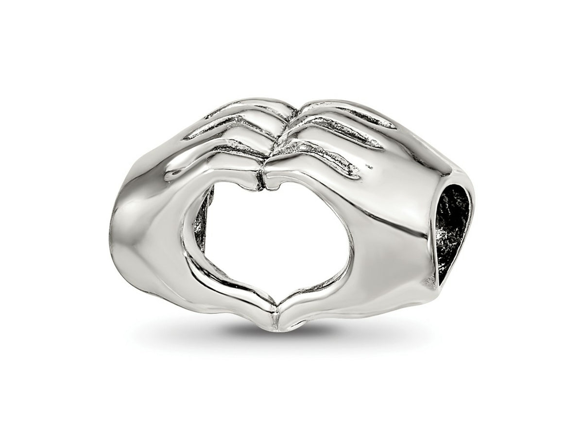 Reflections 925 Sterling Silver Heart Hands Bead 9 x 14 mm